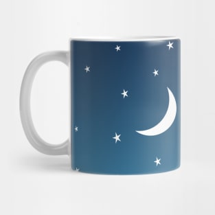 Orange Dusk with Moon and Stars in Sky Mug